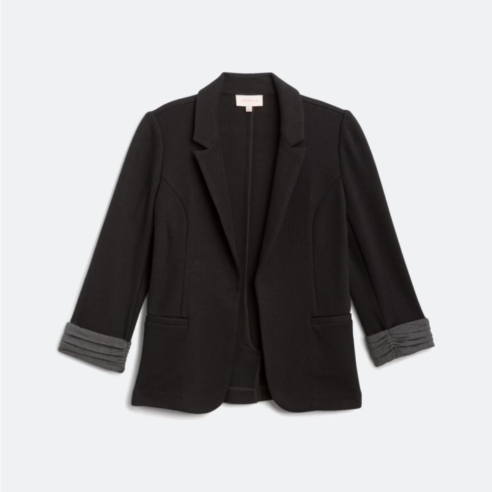 Skies Are Blue Black Blazer with Gray Accents